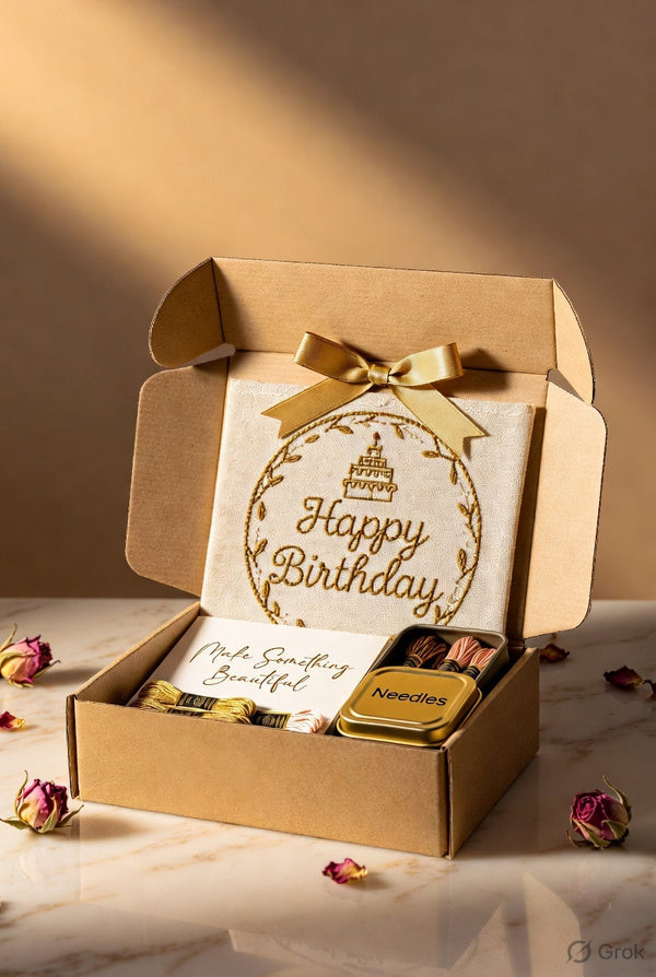 Birthday Ritual Gift Box โ 2 Sujni Embroidery Kits