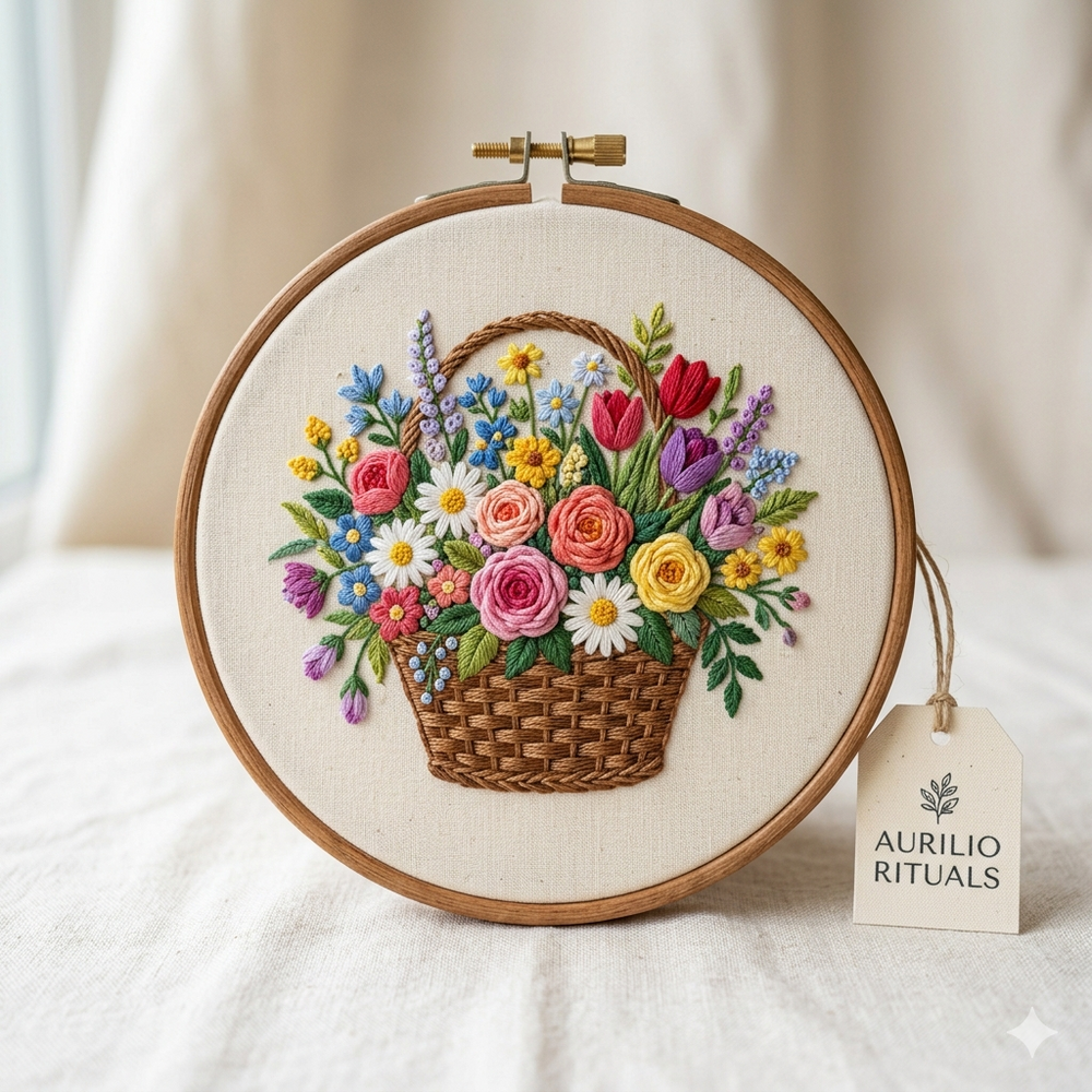 Kindness Duo Ritual Bundle — 2 Motivational Sujni Embroidery Kits - Detail View Sujni Embroidery