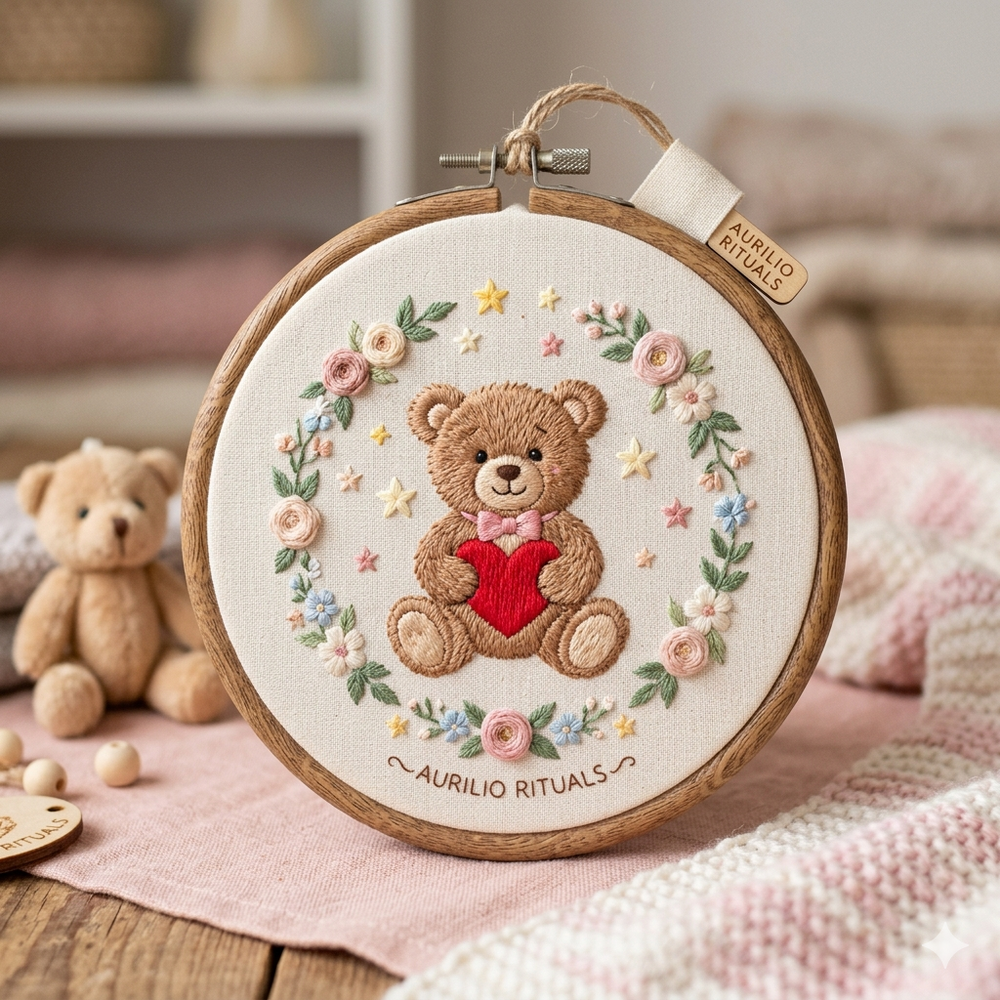 Blissful Duo Ritual Bundle — 2 Joyful Sujni Embroidery Kits - Detail View Sujni Embroidery