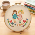 Tulip Duo Ritual Bundle — 2 Botanical Sujni Embroidery Kits - Detail View Sujni Embroidery