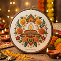 Flower Basket Ritual Kit — Sujni Floral Embroidery DIY - Detail View Sujni Embroidery