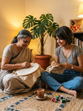 Love Duo Ritual Bundle — 2 Romantic Sujni Embroidery Kits - Detail View Sujni Embroidery