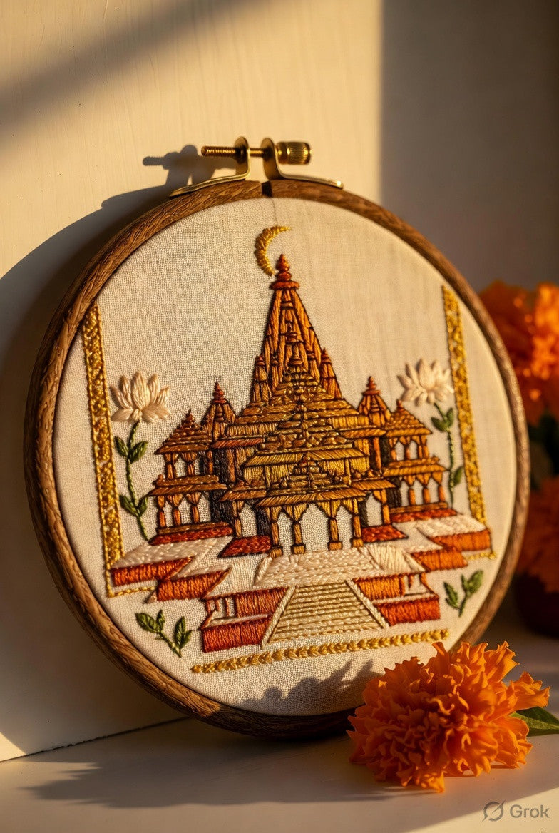 Sita Ram Ritual Kit — Sacred Sujni Embroidery DIY - Sujni Embroidery Kit by Aurilio Rituals