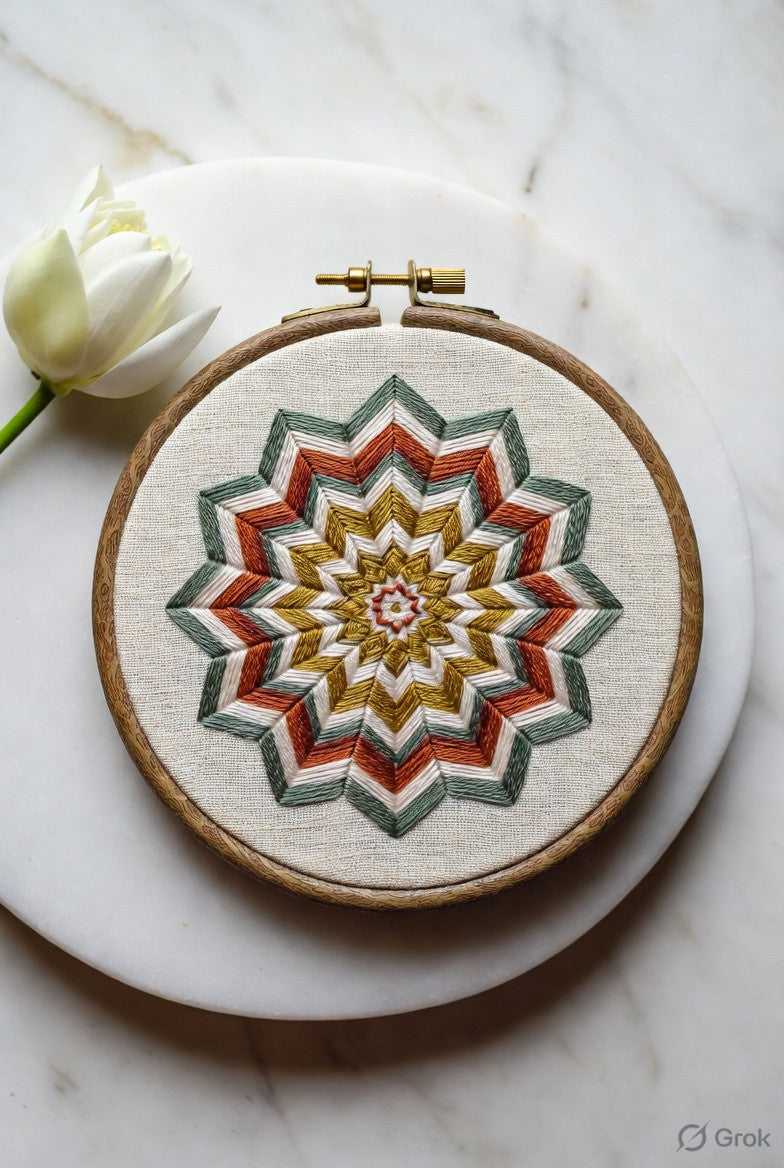 Heritage Mandala Ritual Kit — Sujni Embroidery DIY - Sujni Embroidery Kit by Aurilio Rituals