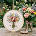 Monstera Leaf Ritual Kit — Stitch by Colours | Sujni Embroidery - Detail View Sujni Embroidery