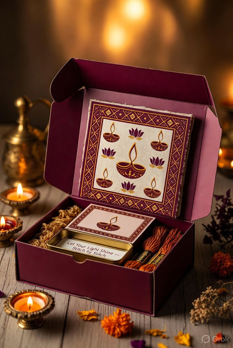 Festive Season Ritual Kit — Holiday Sujni Embroidery DIY — Premium Sujni Embroidery Kit by Aurilio Rituals