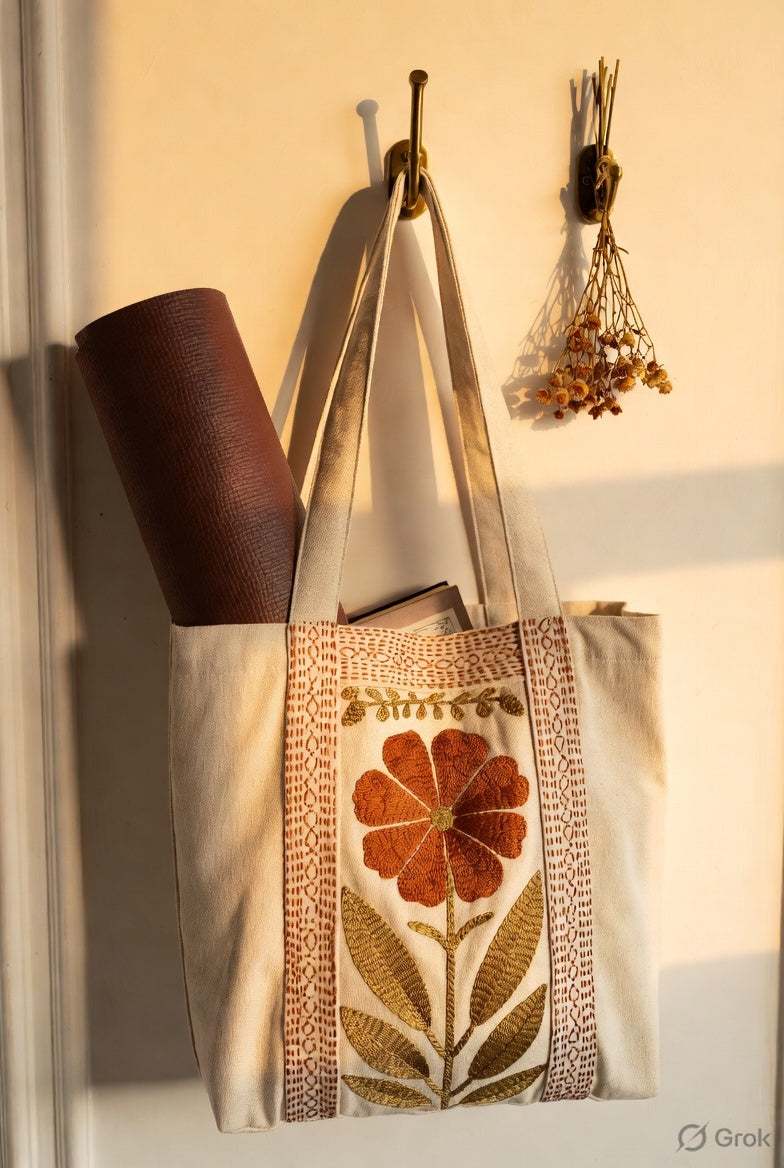 Handcrafted Sujni Tote Bag